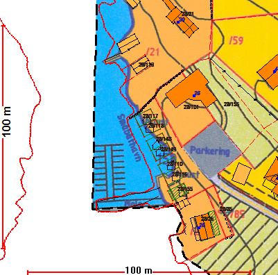 Utsnitt frå reguleringsplan for Bressvika Føresegna pkt. 2.2: Det tillates bebygd areal herunder bustad, naust og eventuell garasje inntil 25 % av tomtearealet. Føresegna pkt. 2.4: For det området som skal benyttes til naust, marina og parkeringsplass skal det utarbeides bebyggelsesplan som viser plassering og høyder.