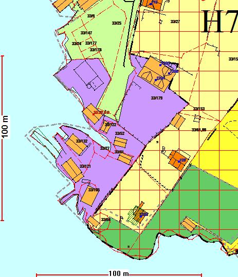 Eigedomane er uregulert og ligg innafor område som etter Kommuneplan for Radøy kommune 2011-23 har arealføremål byggeområde for næring (lilla farge) og bruk og vern av sjø.