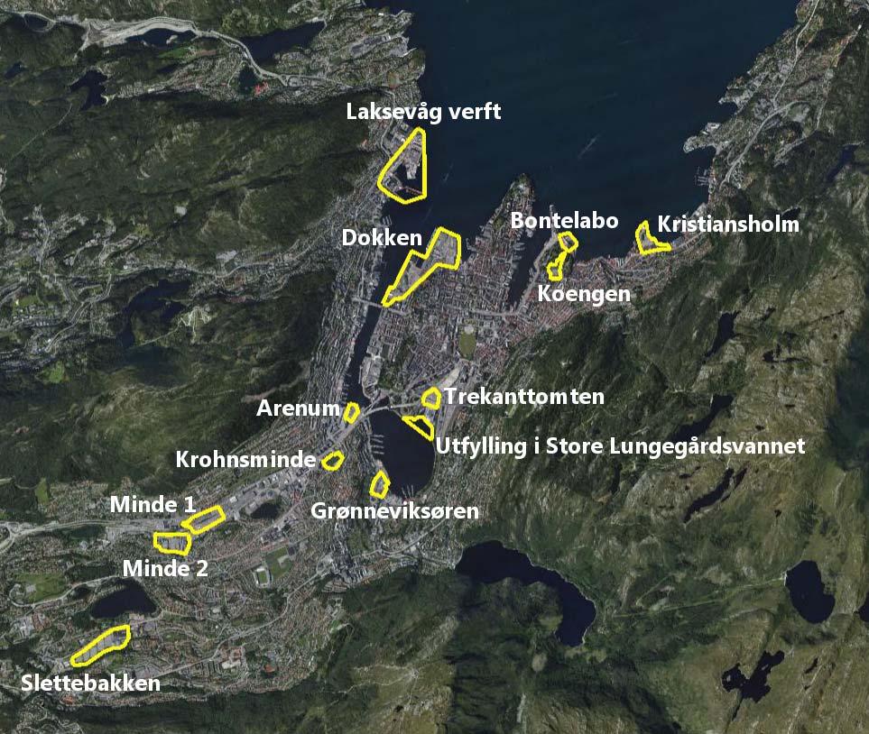 Antatt egnede tomter i sentrum 1. Skal være påbegynt i 2020 2. Sentrumsnært 3.