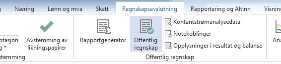 Offentlig regnskap I denne programdelen utarbeides alle nødvendig rapporter