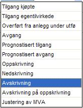 Her registrerer du dato, transaksjonstype, bilag og beløp. Under transaksjonstype legger du inn hvilke type transaksjon det er.