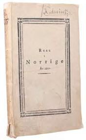 14 36) FÖLSCH, Edward Gustaf: Resa i Norrige år 1817. Strengnäs. 1818. C. E. Ekmarck. 8vo. Kobberstukket tittelblad, 239, (1) sider.