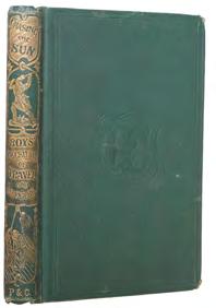 6 8) BALLANTYNE, Robert Michael: Chasing the sun; or, Rambles in Norway. Philadelphia. 1866. Liten 8vo. (1)-(7), 8-143 sider.