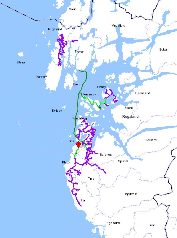 Brannvesenet får en oversikt over distribusjonsnettene som er aktuelle for sin kommune ved å bruke FAST anlegg og kart, se figur 2.