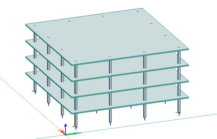 Regneeksempel kontorbygg Søyler 0,3mx0,4m Dekke t=0,2m Fundament 2.7x2.7x0.