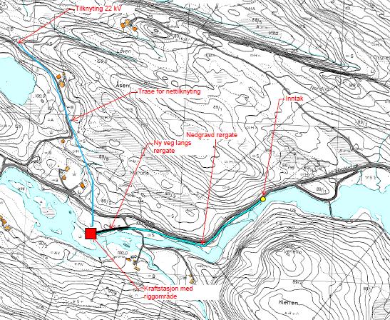 Side 4 av 6 4. Verknader for miljø, naturressursar og samfunn (frå søknaden) Hydrologi Det er planlagt å sleppe ei minstevassføring på 600 liter/sek heile året.