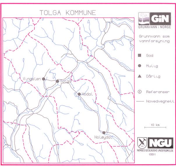 Mulighet for grunnvann som vannforsyning Oppgitt Grunnvann i Grunnvann som Forsyningsted vannbehov løsmasser fjell