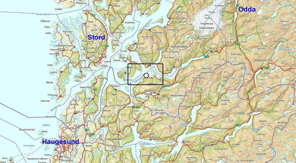 2 MATERIALE OG METODER 2.1 Undersøkelsesområdet Lokaliteten Tendalsvik ligger i Skånevikfjorden i Etne kommune. Bunnen under oppdrettsanlegget skrår fra ca. 120 meter ved anlegget til ca.