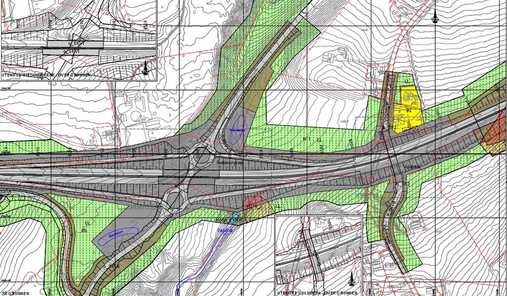 REITANKRYSSET VULUVEGEN, plankart 9 Plankart endret grunnet innsigelse fra