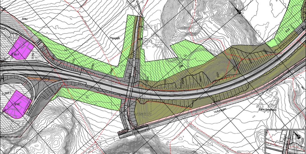 . STAV - SVEDALEN, plankart 14 Endret plankart for G/S- veg ved