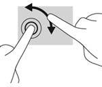 Plasser venstre hånds pekefinger på elementet du vil rotere. Bruk høyre hånd og før pekefingeren rundt i en sveipende bevegelse fra klokken 12 til klokken 3 på urskiven.