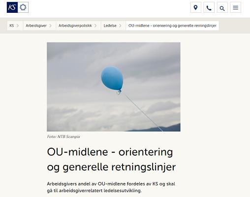 2016: OU- midler KS Tromsø kommune som barnehageeier søkt på og mottatt OU-midler (organisasjons-utviklingsmidler) via KS.