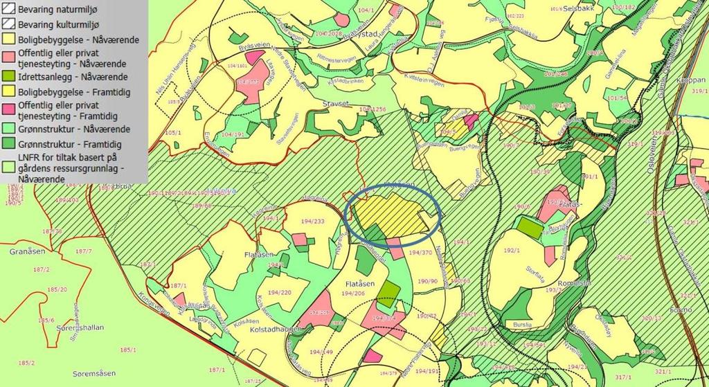 I kommuneplanens arealdel 2014 2024 er planområdet satt av til fremtidig boligbebyggelse (figur 4).