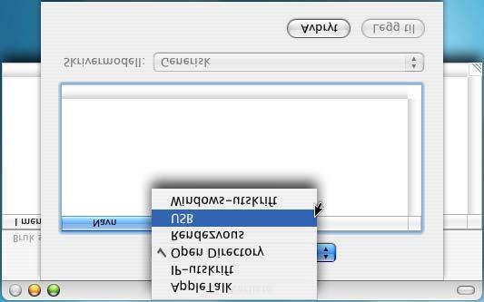 0 Velg USB og klikk deretter OK. F Velg DCP-XXXX (XXXX er modellnavnet ditt), og klikk Legg til. A Velg Programmer fra Gå menyen.