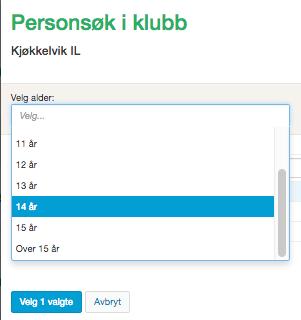 En kan også redusere antall treff ved å velge hvilken aldersgruppe personlisten skal inneholde: Legg til eksterne For å legge inn en