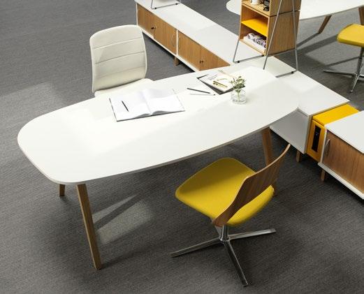 Du kan også integrere bordben (Oberon sitte-sitte-bord) i powerbox for å kombinere og bygge sammen bord og oppbevaring.
