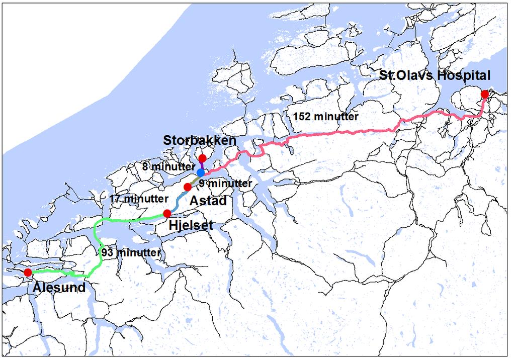 Befolkningsdekning og tilgjengelighet for alt. lok. av sykehuset i Nordmøre og Romsdal (SNR) i 2030 9 1.4.