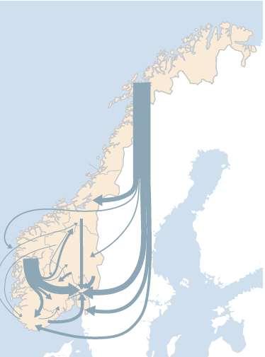 i 2011 og 2040 aldersfordelt