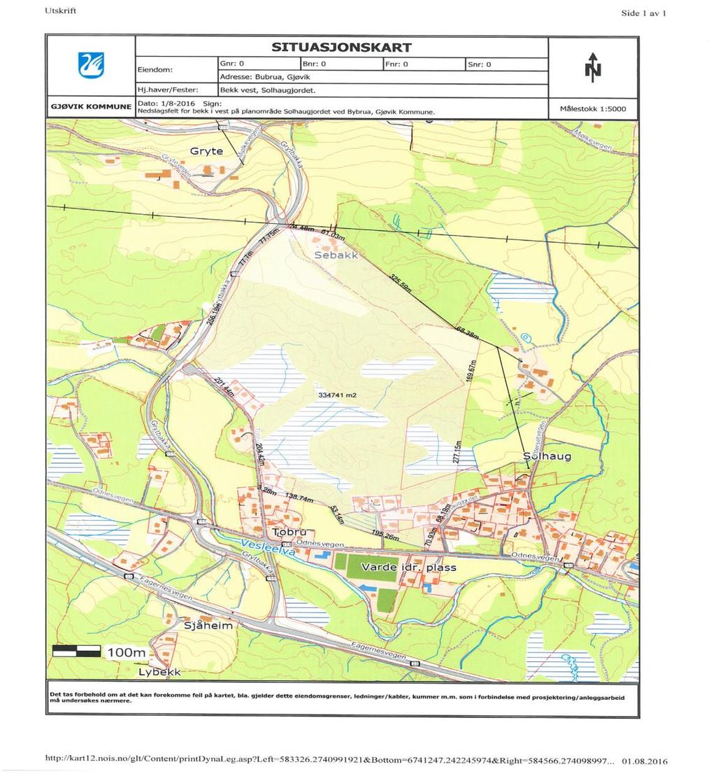 Ihht. Mannings formel har dette tverrsnitt på ny bekk ved vann-dybde 0,9m en kapasitet på 5,5m3/s.