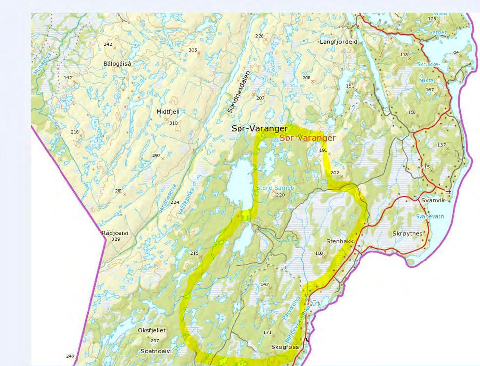 arealene vist i figurene 1-3 som gule polygon, anses å være middels godt kartlagt. Resterende areal er ikke kartlagt.