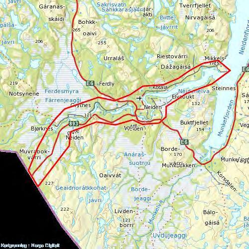 Figur 10. Dekningskart for område 2. 5.