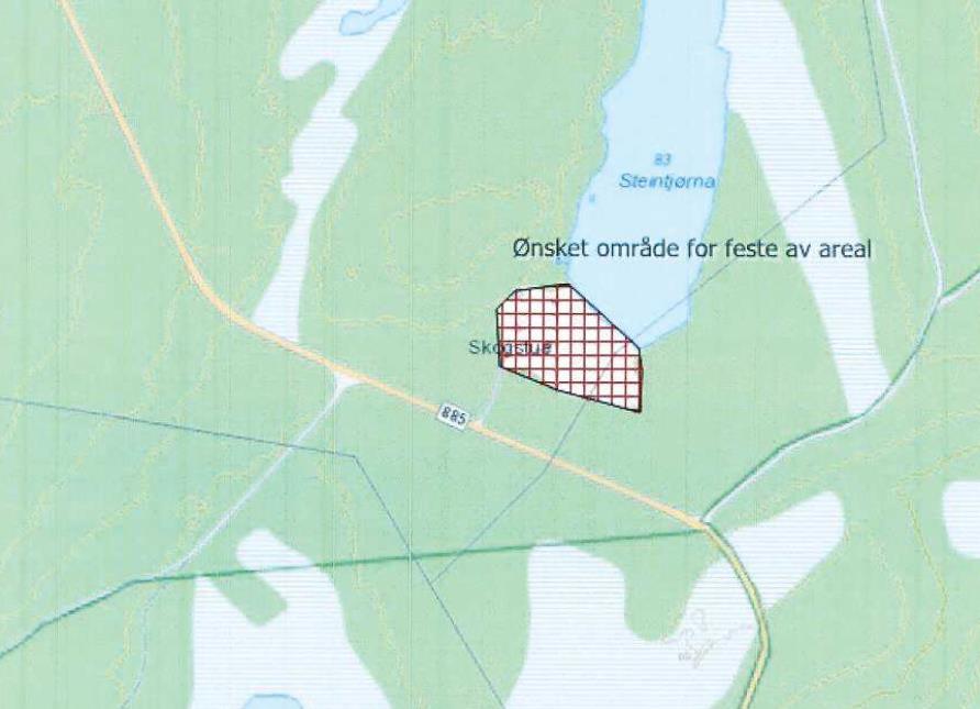 Figur over viser kommuneplanens avgrensning av område for spredt ervervsvirksomhet Figur over viser areal som FeFo ønsker fradelt for bortfeste til Radius AS, formål hundepark Det ble holdt et møte i