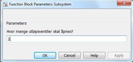 Etter at modellen for utløpsventiler stod ferdig, som vist i (Feil! Fant ikke referansekilden.), ble den slått sammen til et subsystem.