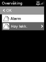 Slå av lyden på aktiverte alarmer Slik demper du alarmen: 1. Trykk på hjulet. Da vises en liste over aktiverte alarmer og det blinkende ikonet for dempet alarm vises i øvre høyre hjørne.