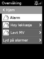 Så snart forholdet som aktiverte alarmen er rettet opp, opphører alarmlyden, og ikonet slutter å blinke. Hvis forholdet som aktiverte alarmen fortsatt finnes etter 2 minutter, gjentas alarmen.