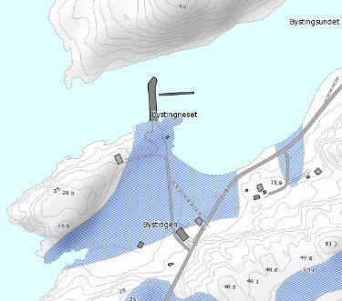 Figur 18 Registrert kvikkleirelomme Figur 19 NGU løsmassekart - stor mulighet for marin leire Vind: Området er værhardt, spesielt vind fra vest/nordvest tar godt.