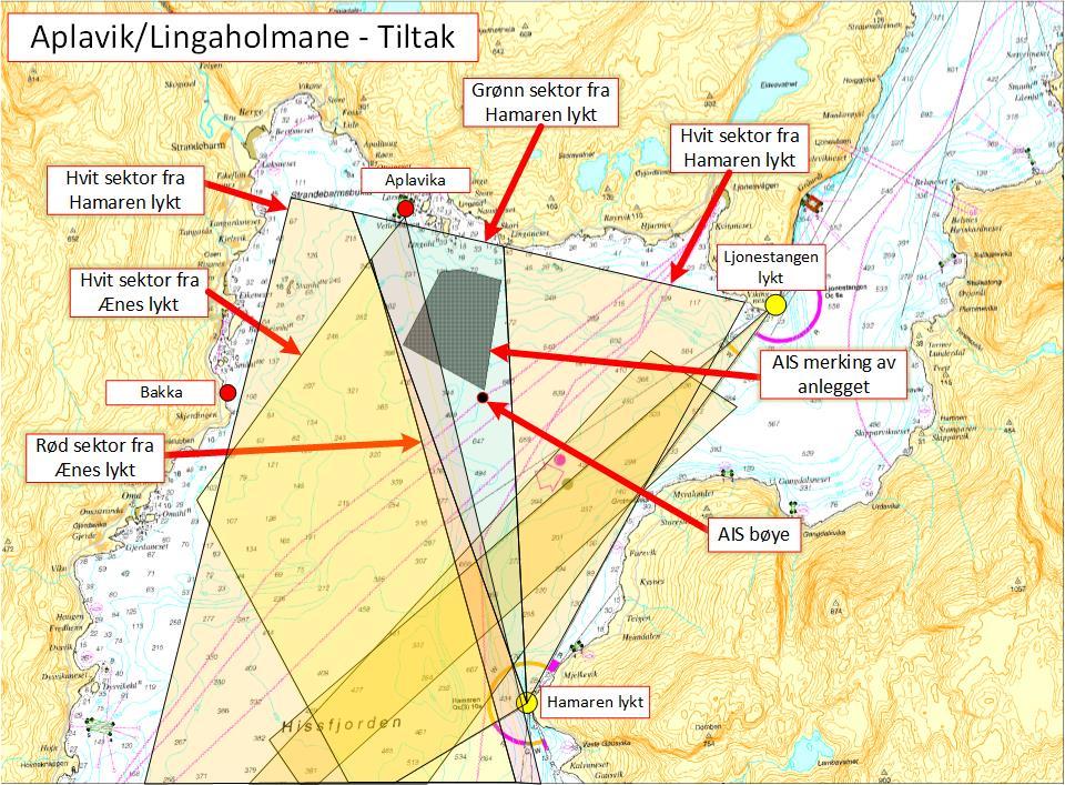 Figur 3.13 Kartskisse av tiltak ved Aplavik/Lingaholmane 7.