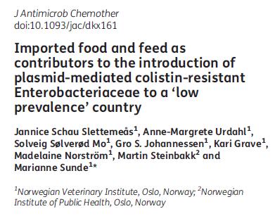 AMR i internasjonal matproduksjonskjede Noe data fra Europa årlige EFSA rapporter Lite/fraværende dokumentasjon fra mange