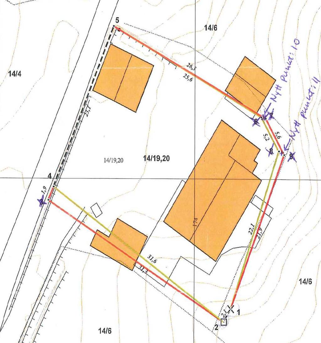 Etter at partene var gjort kjent med følgene av et rettsforlik, ble det inngått slikt rettsforlik i sak nr 1200-2010-21 Erstad: Partene er enige om at grensen mellom gbnr 14/6 og gbnr 14/19,20 går