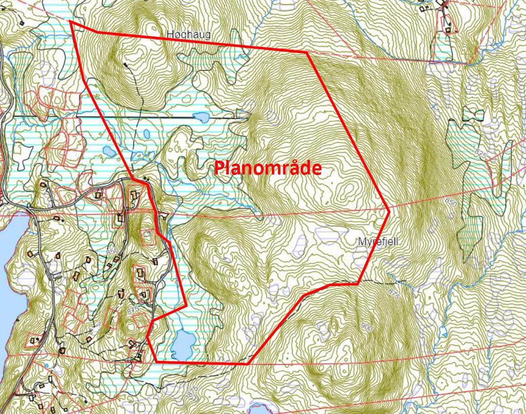 5. Alternative planløsninger Gjennom planarbeidet vil egnede områder for utbygging av hytter vurderes og avklares. Det vil vurderes hyttetomter av normal til noe stor størrelse, fra 1 til 1,5 da.