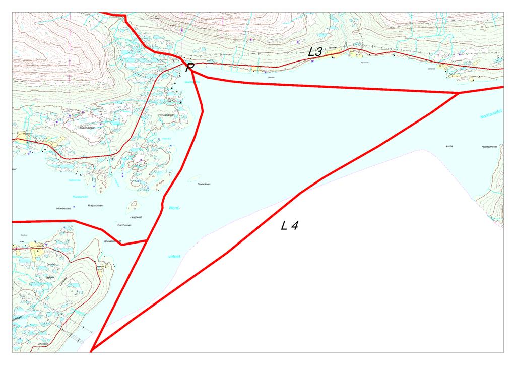 4.4 Alternativ 4 Røssvatnet Nord-Hattfjelldal Eksisterende arealbruk: Uregulert Foreslått formål: Snøskuterløype Beskrivelse: Løype fire går fra løype