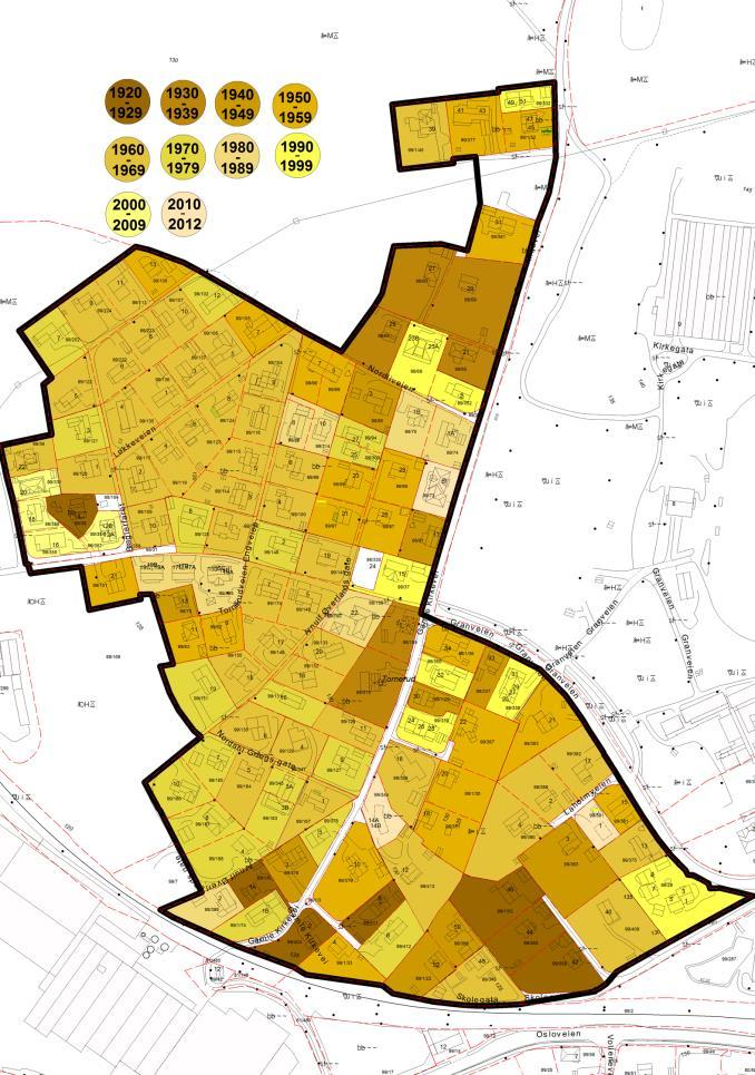 Opprinnelig byggeår Tornerud Antall boligeiendommer: 130 Antall boenheter: 176 Areal hele området: 161 dekar Antall boenheter pr dekar: 1,1 Tetthet hele området: 14,4 % Bygningsstrukturer: 99 stk.