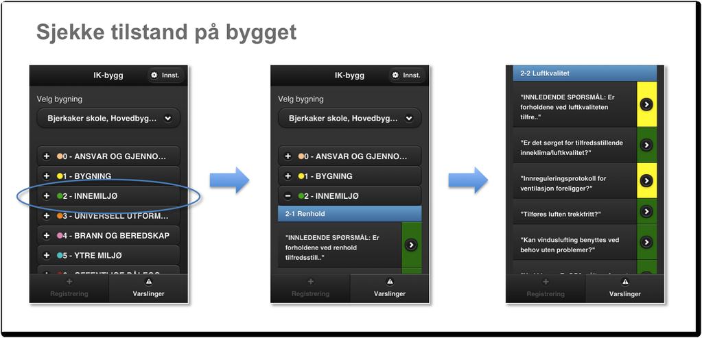 Avtalens omfang: Om tilgang og bruk Skjermbilder På neste side er det lagt ved noen skjermbilder som viser hvordan appen for mobil og nettbrett virker i praksis.