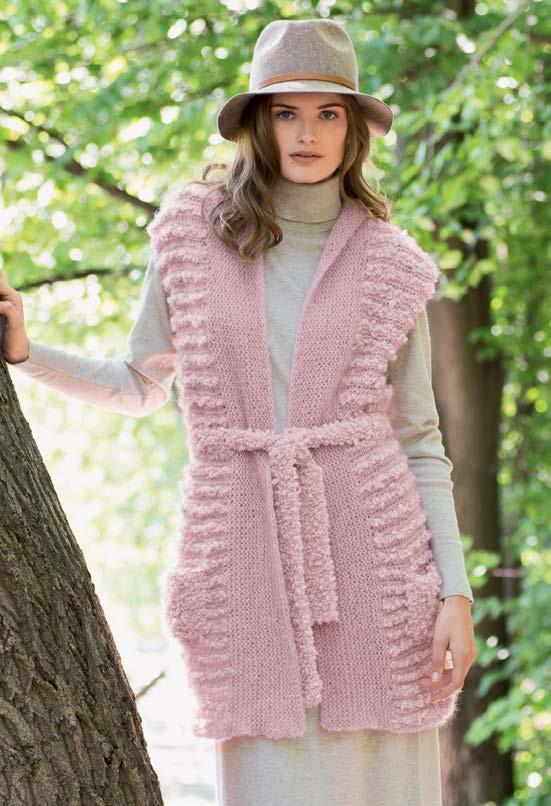 329 10 6 PINK PRINCESS VEST & LANGSKJERF Garn: