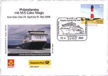 : 7587 Filatelireise 2008 med Color Magic.   båten.