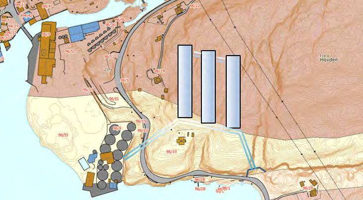 kaianlegg i Nordvika Sævareid sentrum Under viser Figur 1-3 og Figur 1-4 kor ein har tenkt seg fjellanlegget og skisser over mogleg plassering av anlegg og tunellar i fjell.