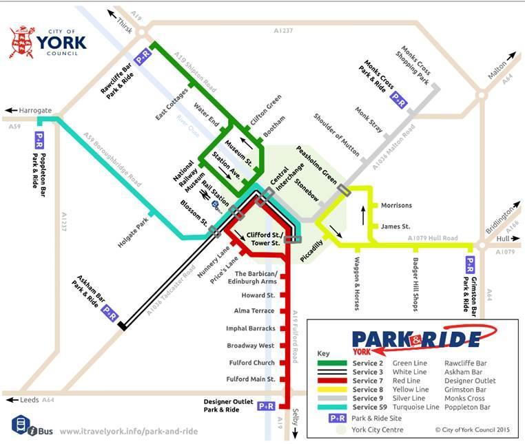 EFFEKT: Nullvekst Middels Handel og besøkende Lav Eksempel York har et vellykket innfartsparkeringssystem. Utenfor byen finnes seks innfartsparkeringsplasser, som alle betjenes av buss.