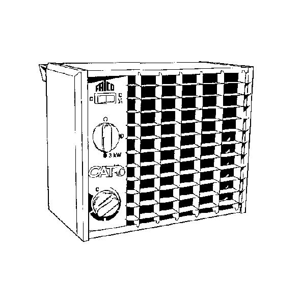 Varmluftsvifter CAT, 3-9kW, stasjonære, Frico IP-klasse: 44 Leveres koblet for 400V/3-fase, kan kobles om til 230volt.