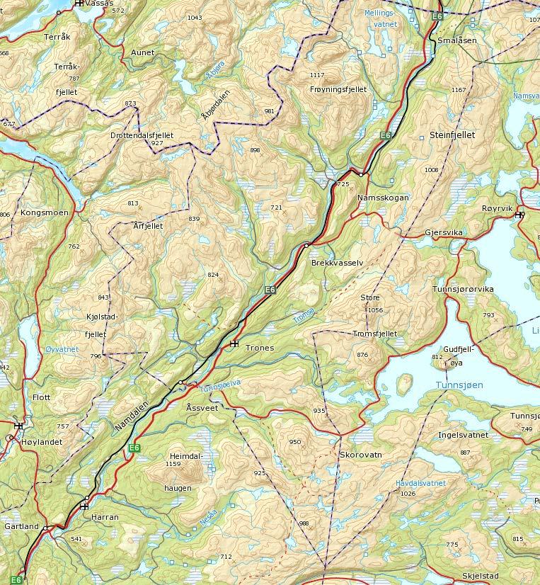 M I F II IV III T Figur 1. Oversikt over Øvre Namsen.