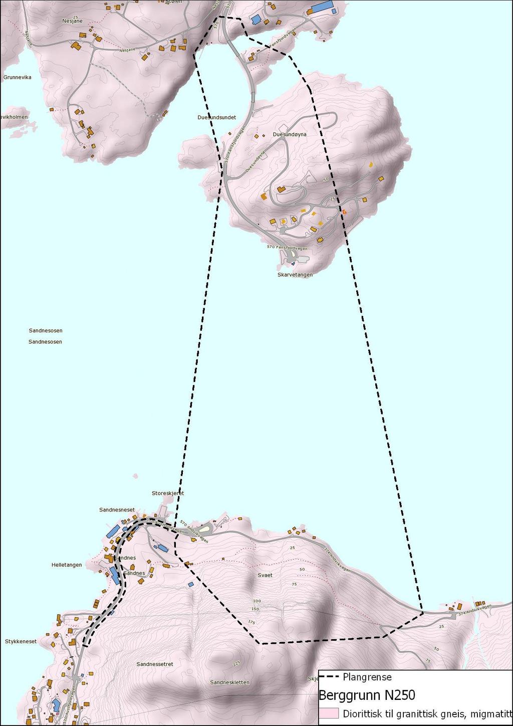 Figur 3: Berggrunnsgeologisk kart.
