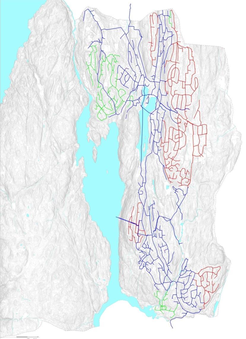 Pilotområde for trykkreduksjon I pilot-området har