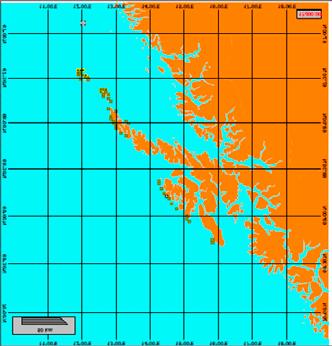 2. Virkninger av uhellsutslipp av olje fra Nordland V, Nordland VI, Nordland VI og Troms II (kondensat), samt skipsforlis sørøst for Røst, for fiske med garn (G), line (L), snurrevad (S), not (N),