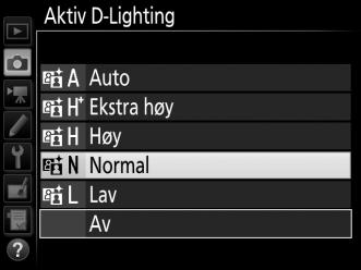 D Aktiv D-Lighting Med noen motiver kan du oppdage ujevn skyggelegging, skygger rundt lyse gjenstander eller glorier rundt mørke gjenstander. A Se også Når Alt.