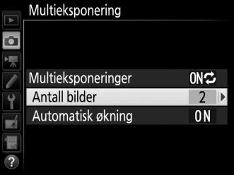 3 Velg antall bilder. Marker Antall bilder og trykk på 2.