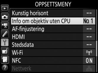 Kameraet kan lagre data for opp til ni objektiver uten CPU.