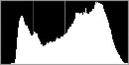 Histogrammet oppdateres for å kun vise dataene for den delen av bildet som er synlig på skjermen.